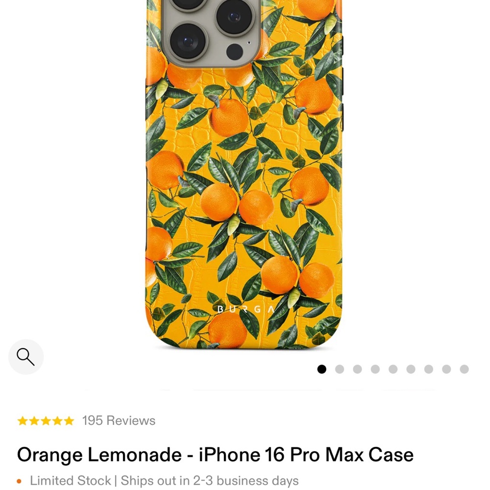 Orange Pattern Phone Case - Picture 2 of 9